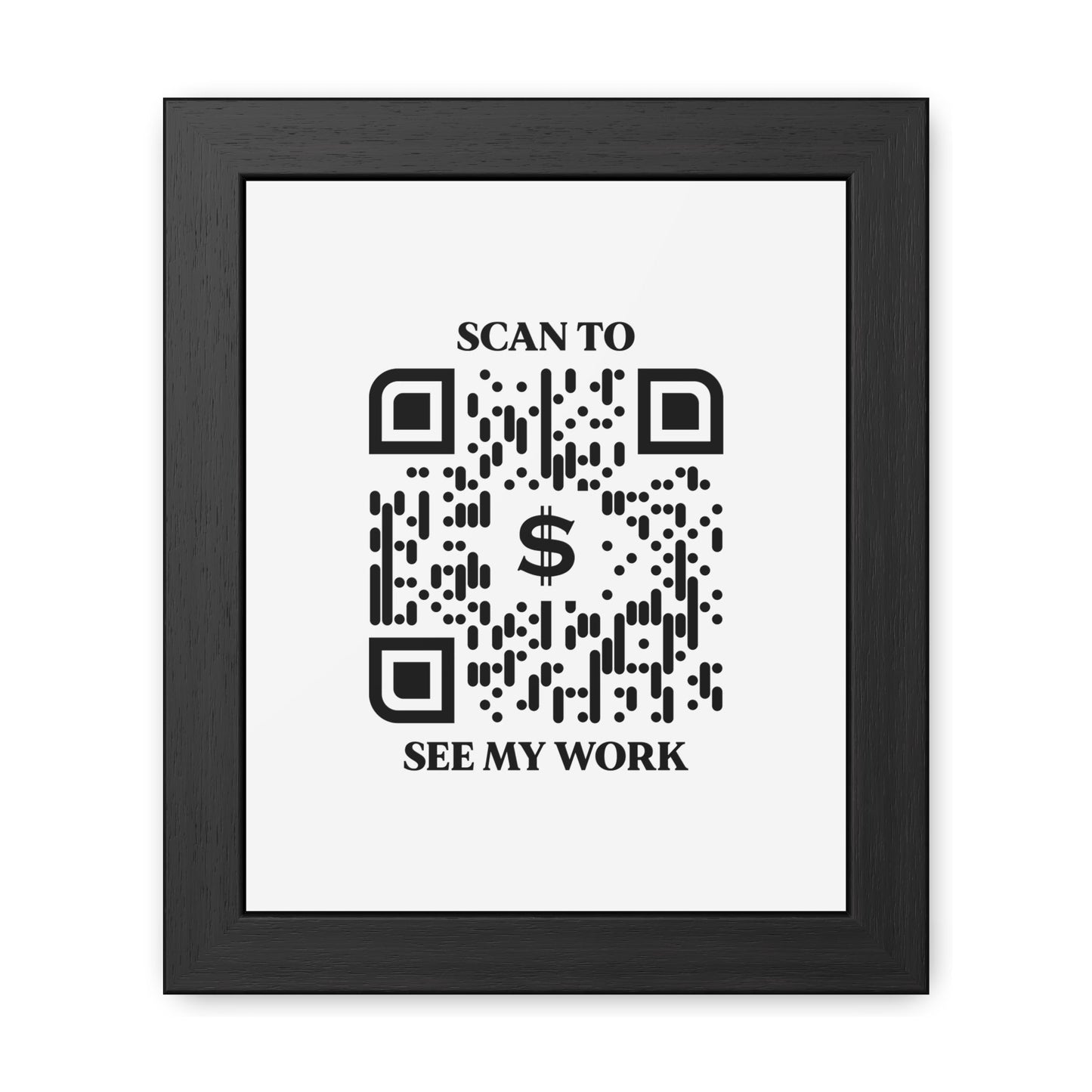 Business & Networking – Framed Poster – White – Scan to See My Work - QR NATION