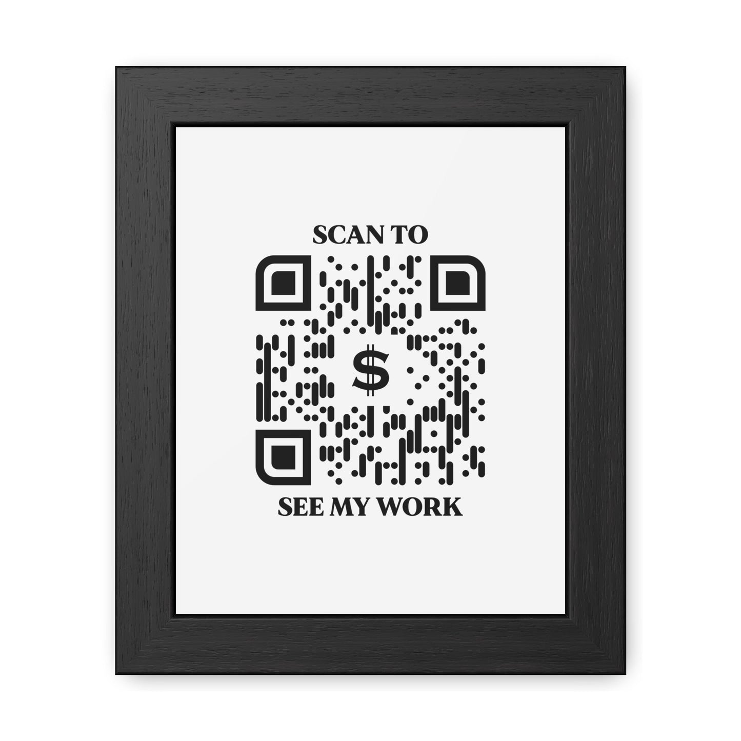 Business & Networking – Framed Poster – White – Scan to See My Work - QR NATION