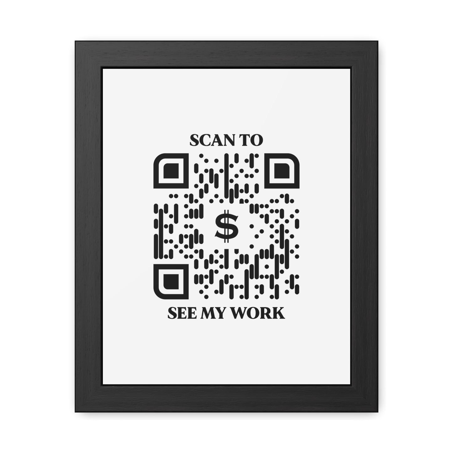 Business & Networking – Framed Poster – White – Scan to See My Work - QR NATION