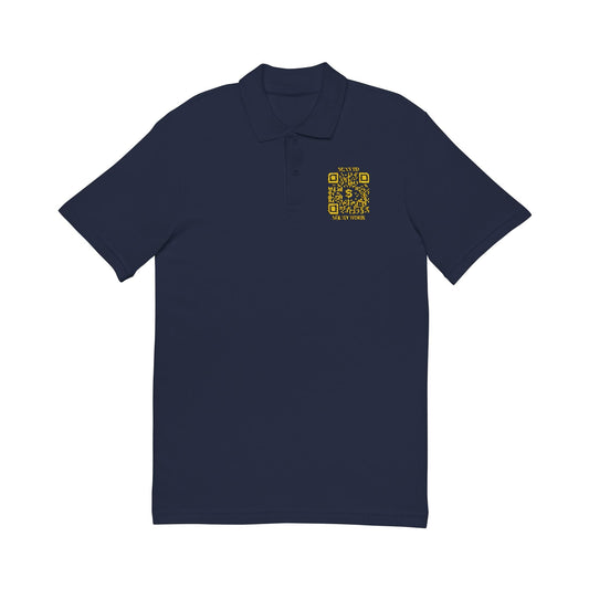 Business & Networking – Polo – Navy – Scan to See My Work - QR NATION
