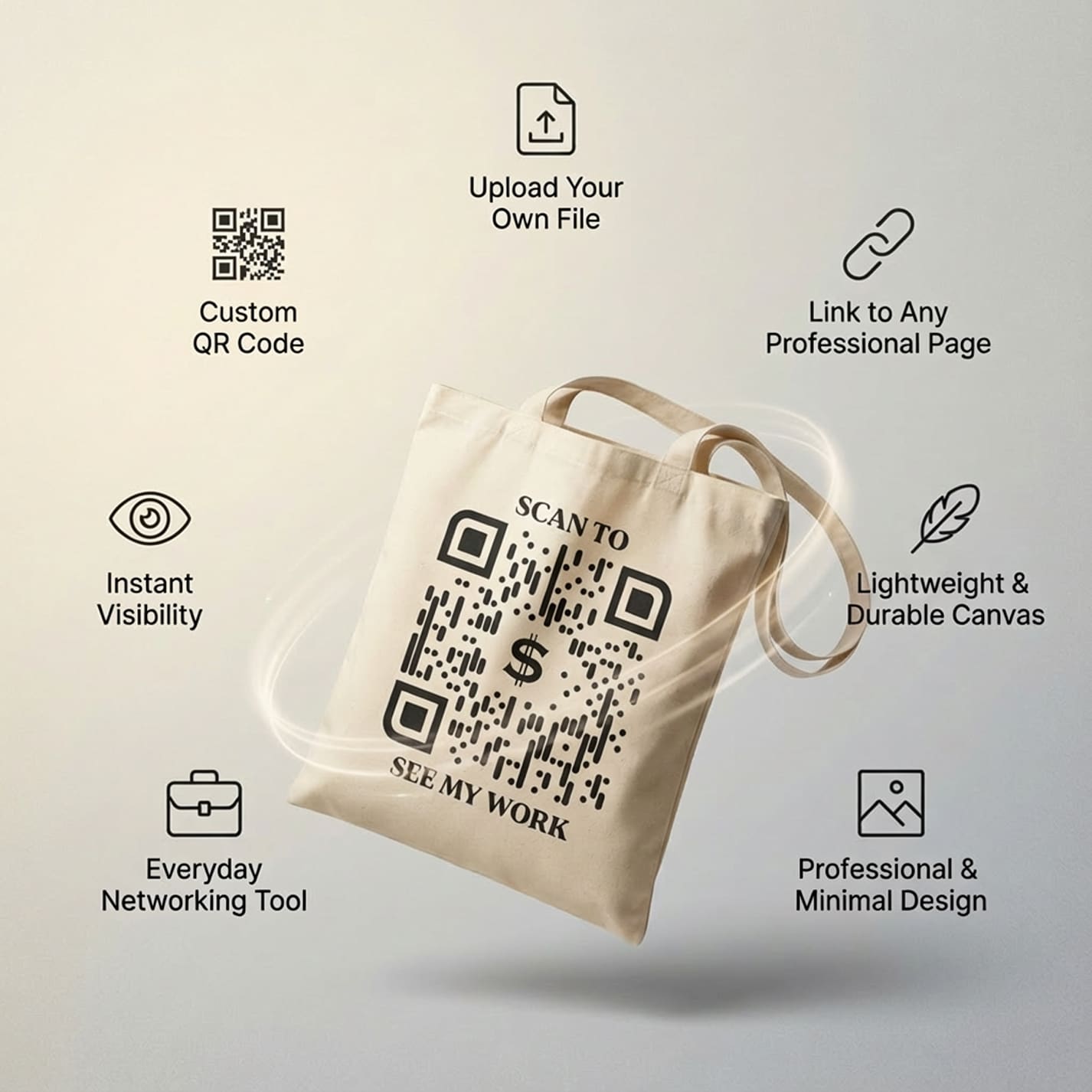 Business & Networking – Tote Bag – Scan to See My Work - QR NATION