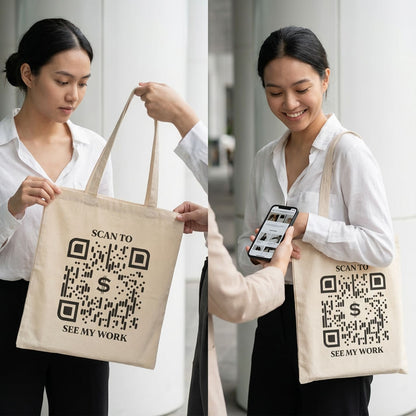 Business & Networking – Tote Bag – Scan to See My Work - QR NATION