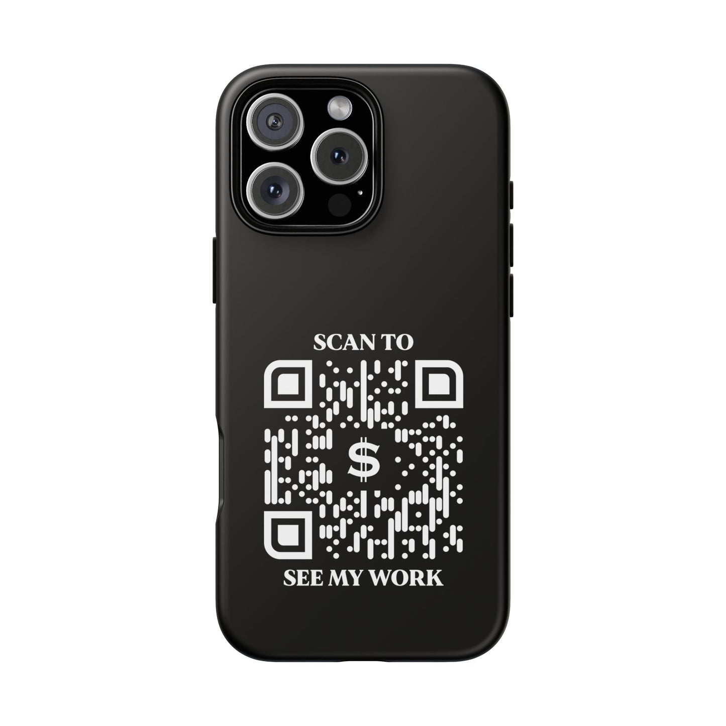 Business & Networking – Tough Case – Black – Scan to See My Work - QR NATION