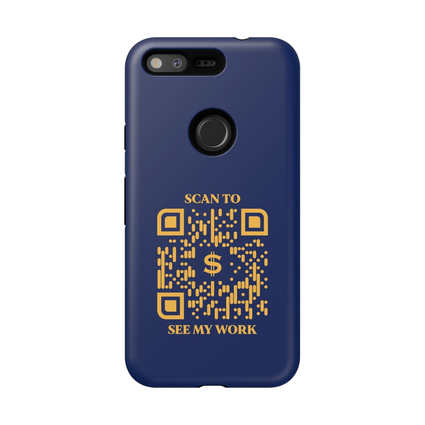 Business & Networking – Tough Case – Navy – Scan to See My Work - QR NATION