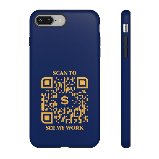Business & Networking – Tough Case – Navy – Scan to See My Work - QR NATION