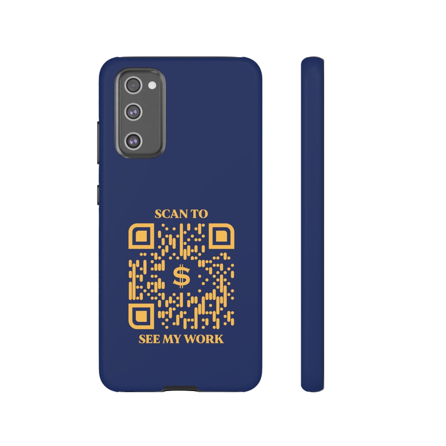 Business & Networking – Tough Case – Navy – Scan to See My Work - QR NATION