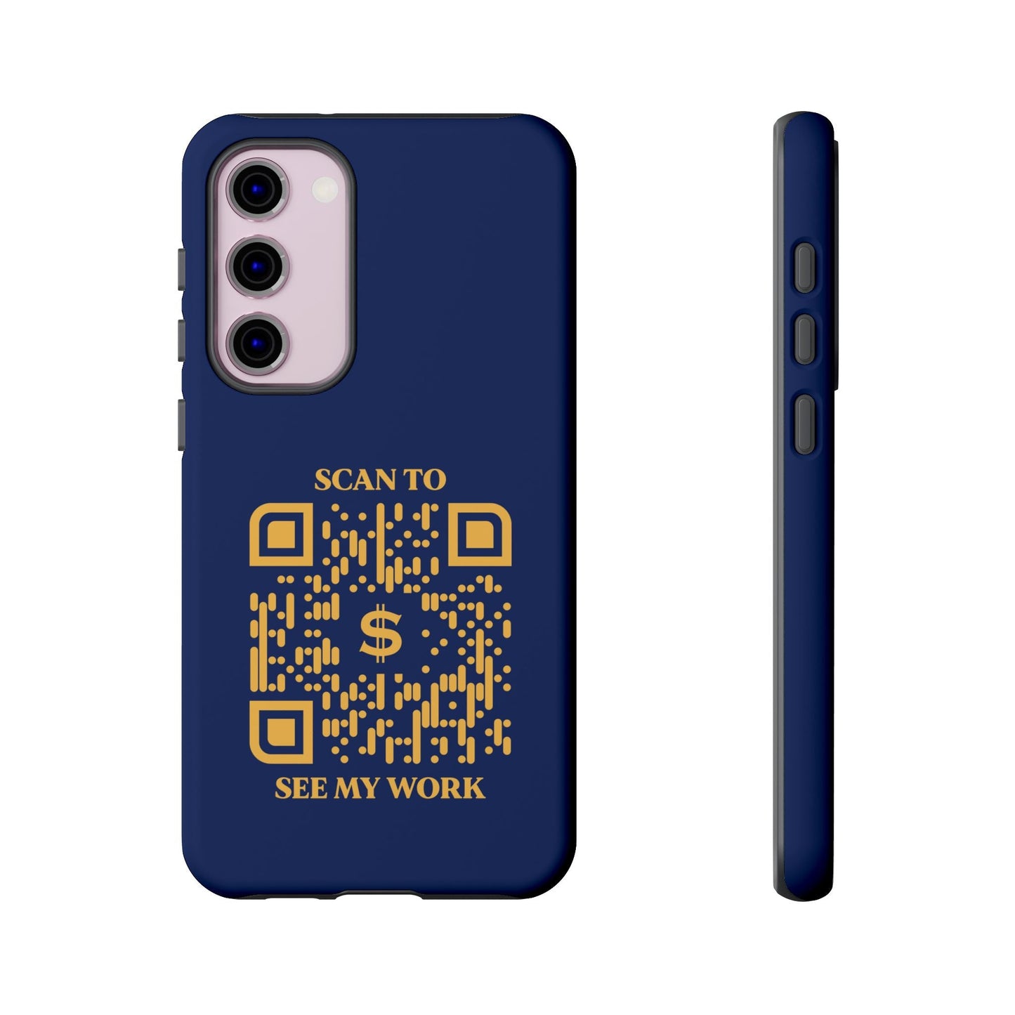 Business & Networking – Tough Case – Navy – Scan to See My Work - QR NATION