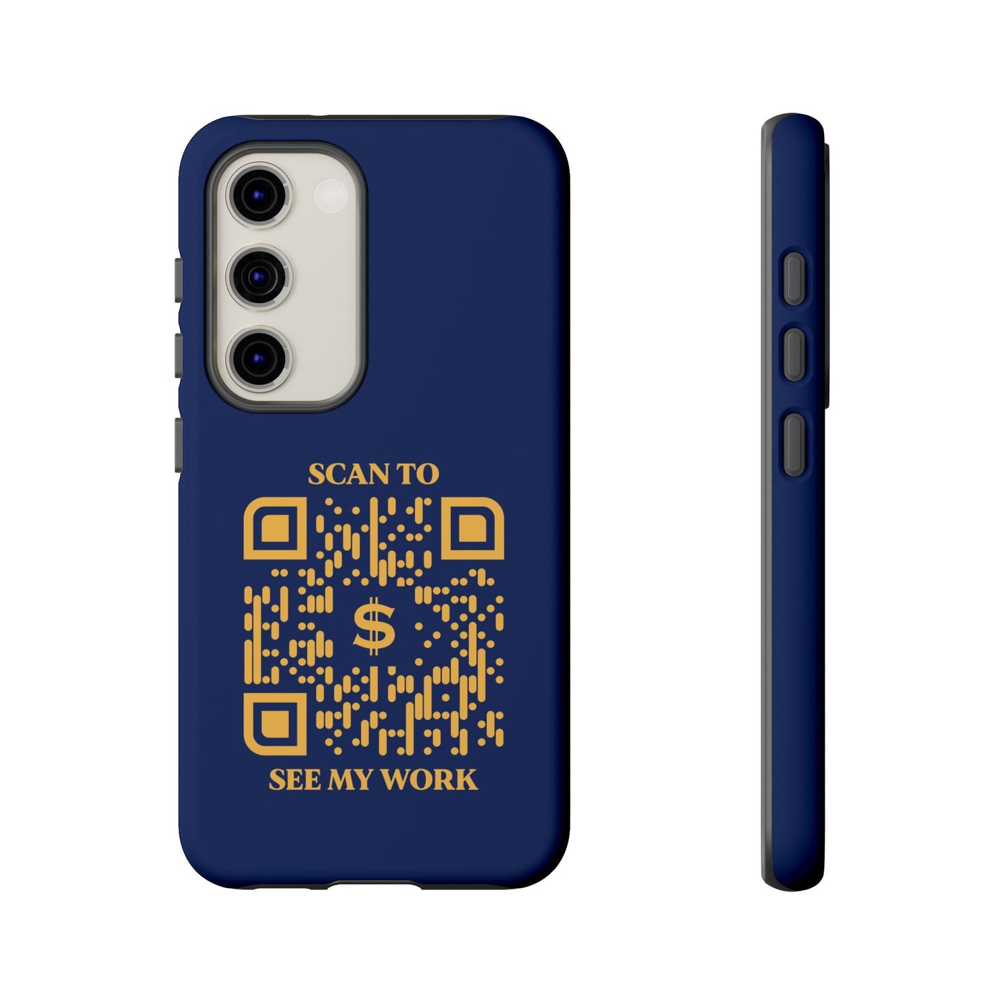 Business & Networking – Tough Case – Navy – Scan to See My Work - QR NATION