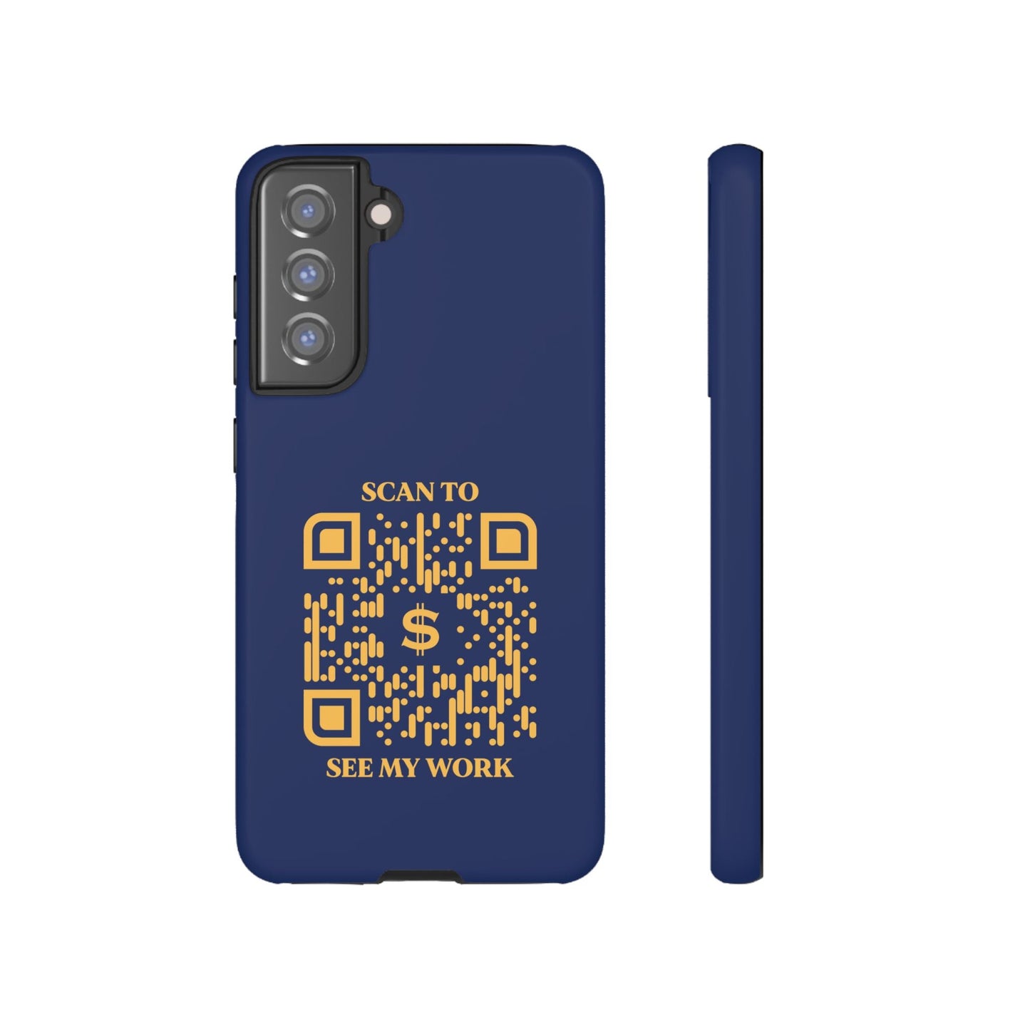 Business & Networking – Tough Case – Navy – Scan to See My Work - QR NATION