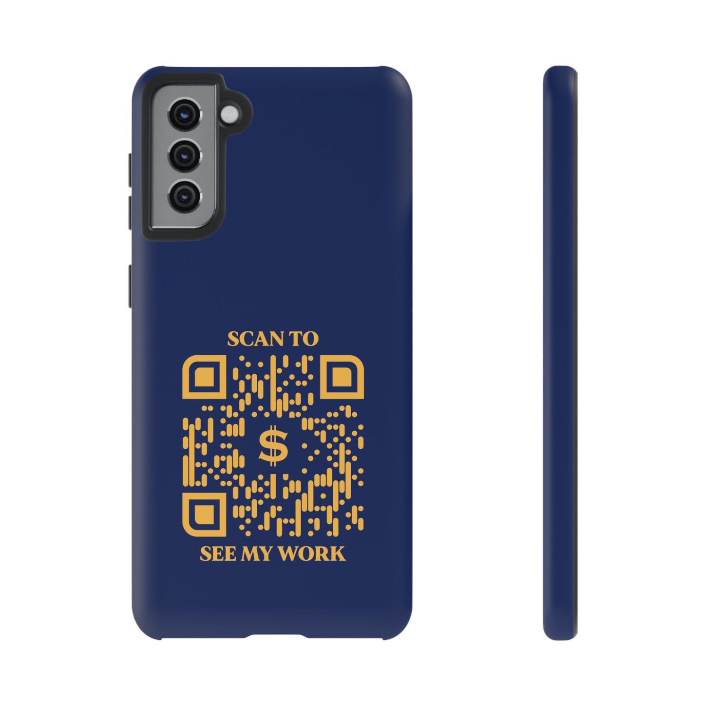 Business & Networking – Tough Case – Navy – Scan to See My Work - QR NATION