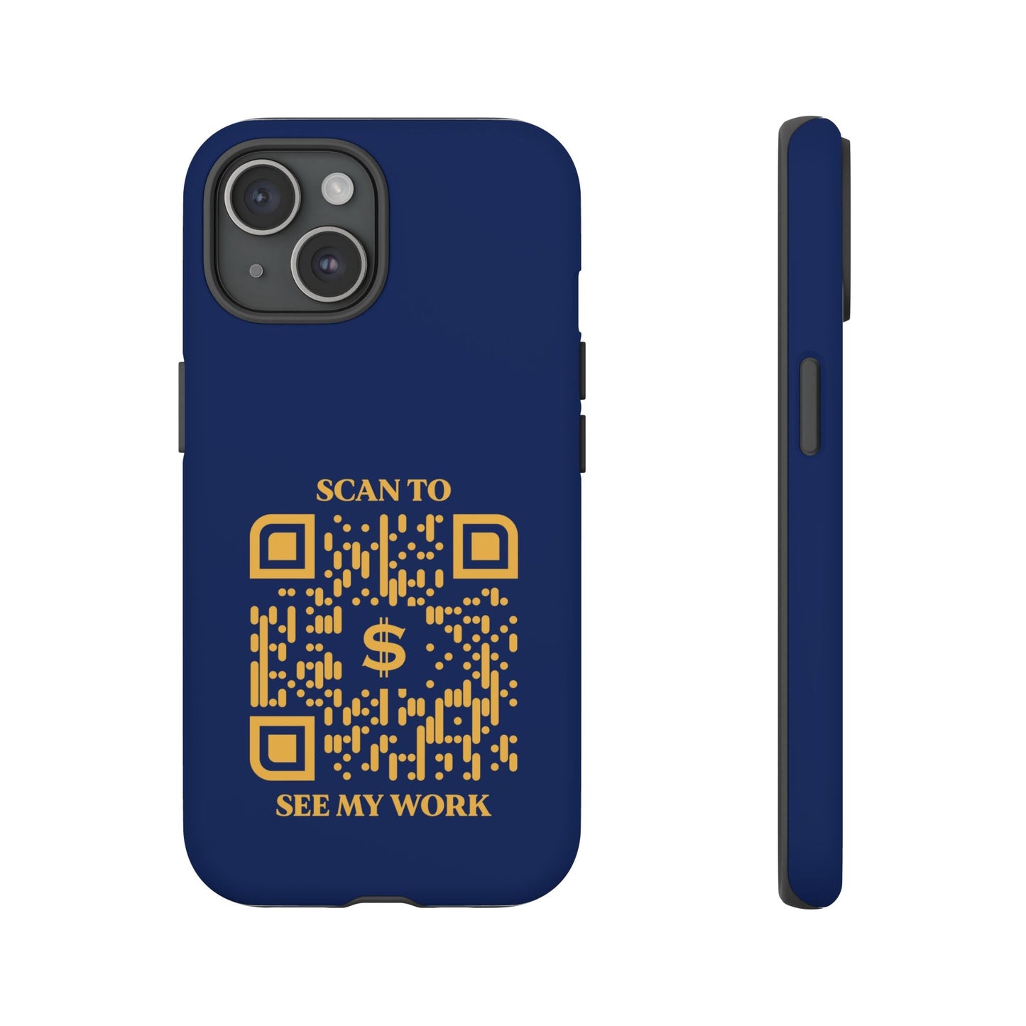Business & Networking – Tough Case – Navy – Scan to See My Work - QR NATION