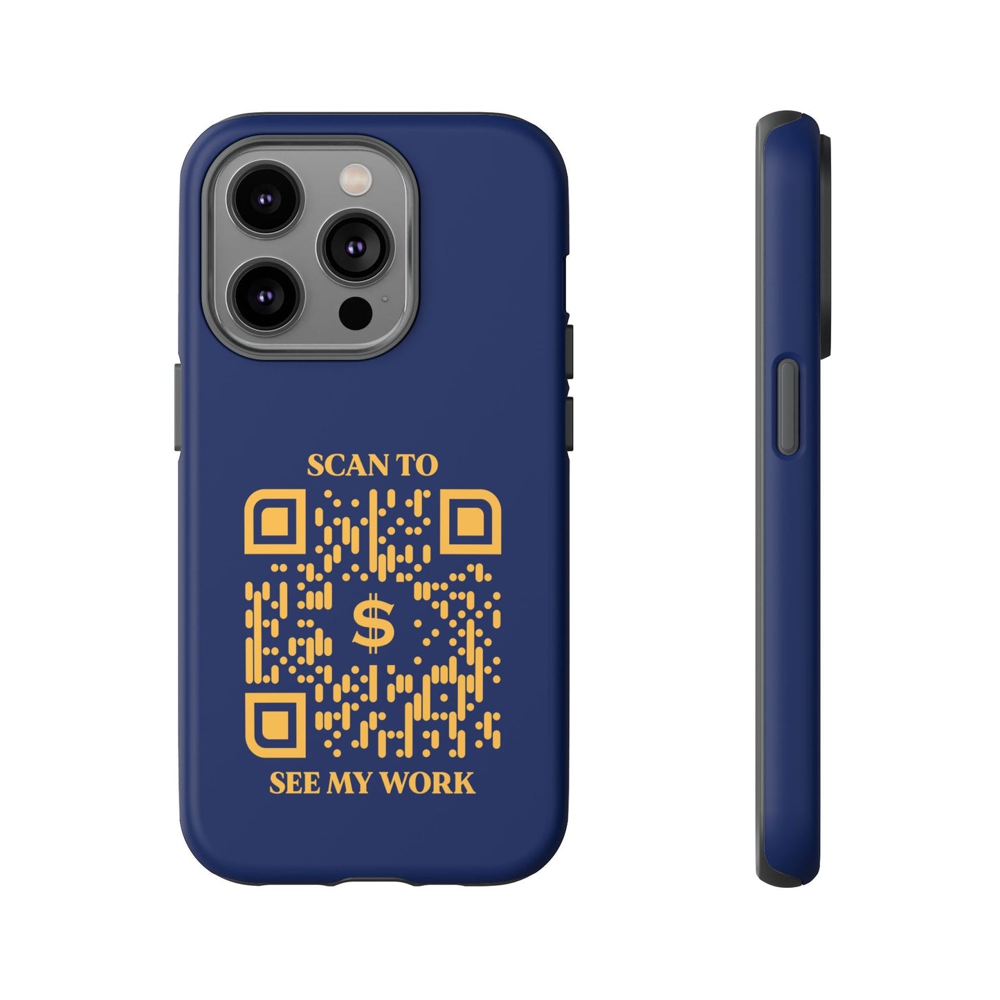 Business & Networking – Tough Case – Navy – Scan to See My Work - QR NATION