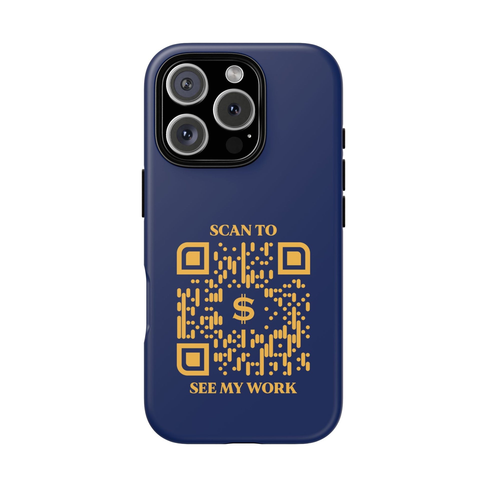 Business & Networking – Tough Case – Navy – Scan to See My Work - QR NATION