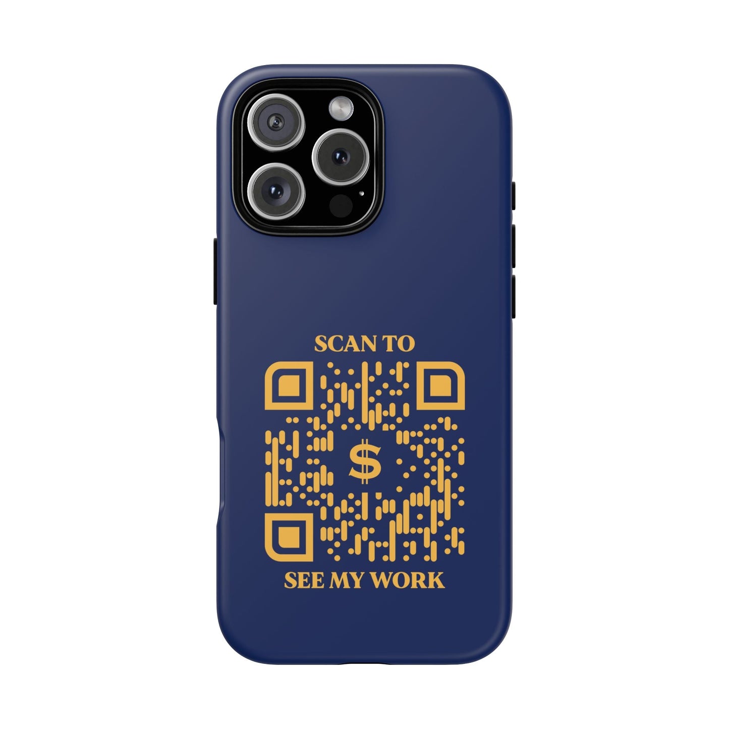 Business & Networking – Tough Case – Navy – Scan to See My Work - QR NATION