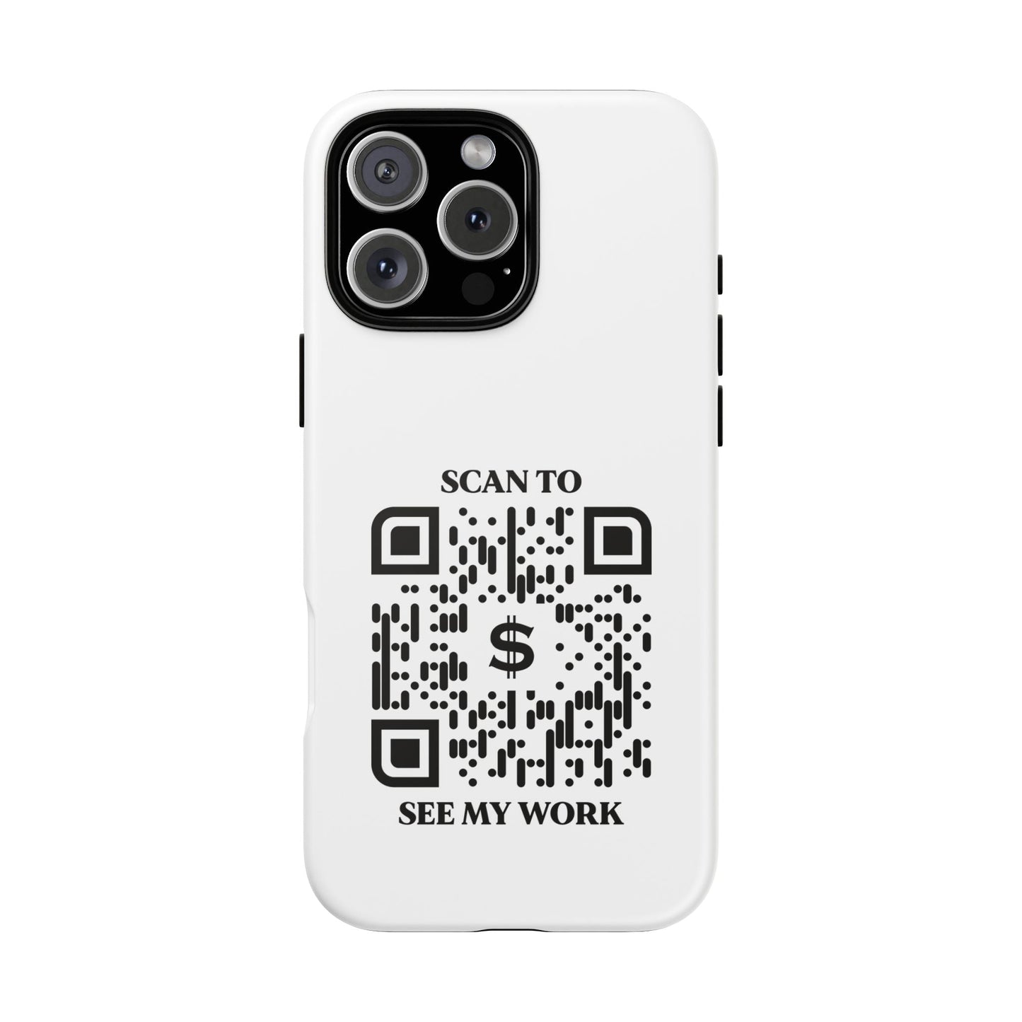 Business & Networking – Tough Case – White – Scan to See My Work - QR NATION