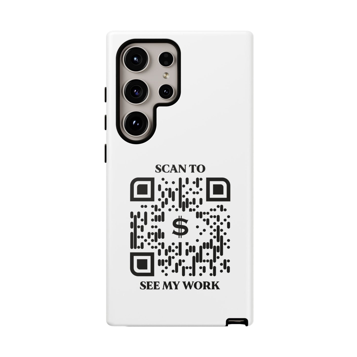 Business & Networking – Tough Case – White – Scan to See My Work - QR NATION