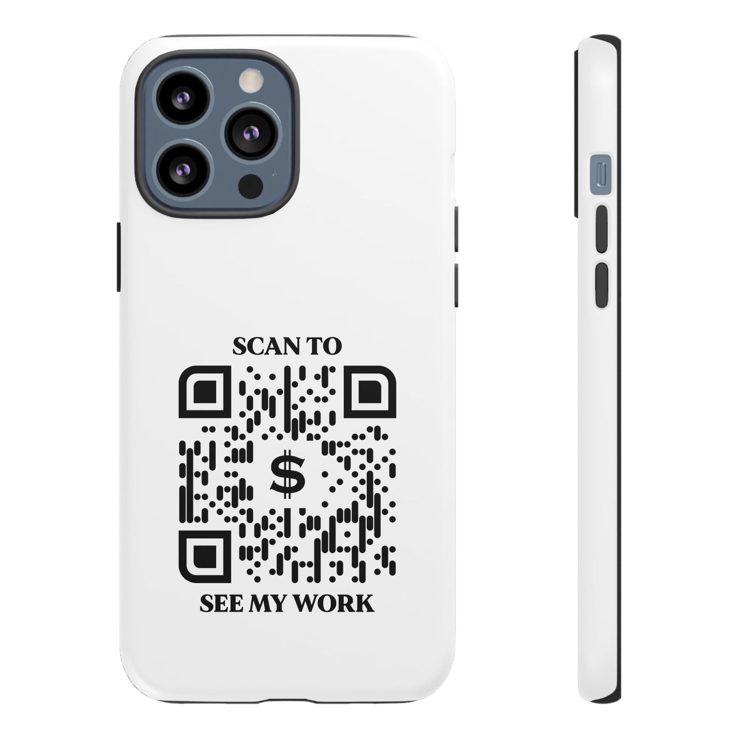 Business & Networking – Tough Case – White – Scan to See My Work - QR NATION
