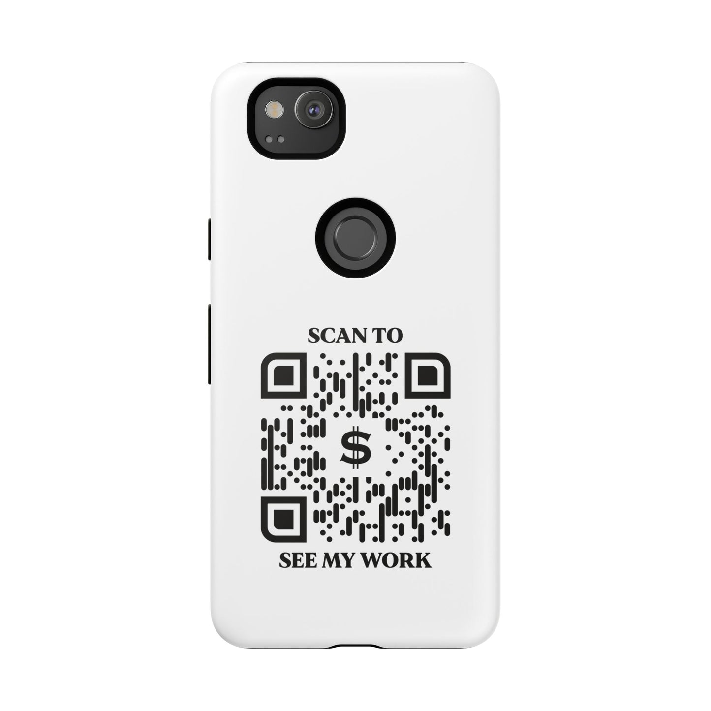 Business & Networking – Tough Case – White – Scan to See My Work - QR NATION