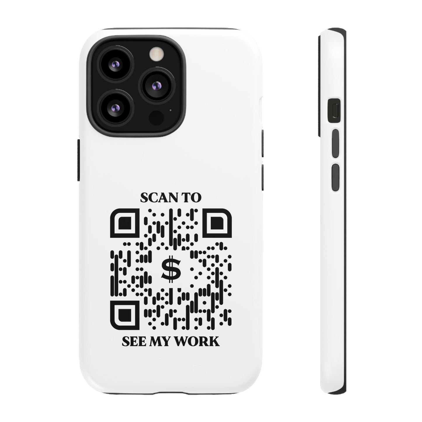 Business & Networking – Tough Case – White – Scan to See My Work - QR NATION