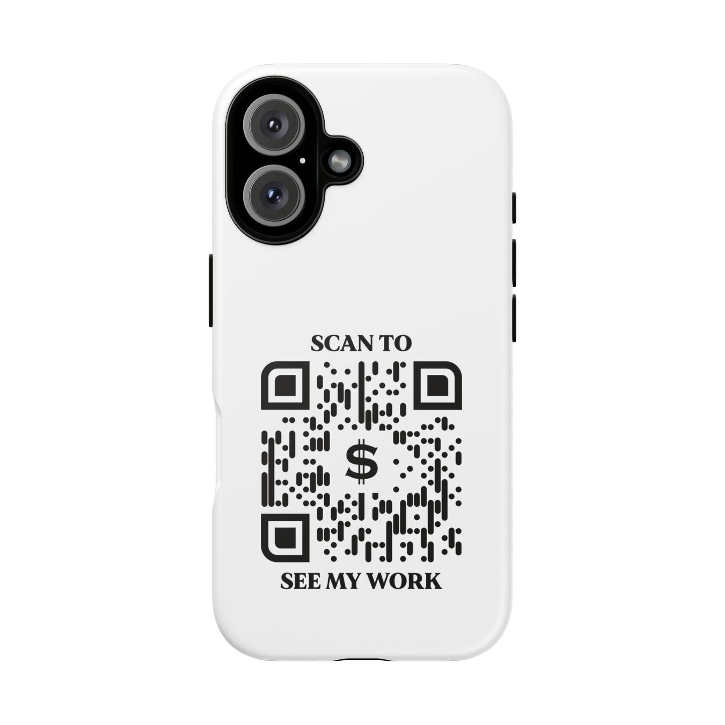 Business & Networking – Tough Case – White – Scan to See My Work - QR NATION