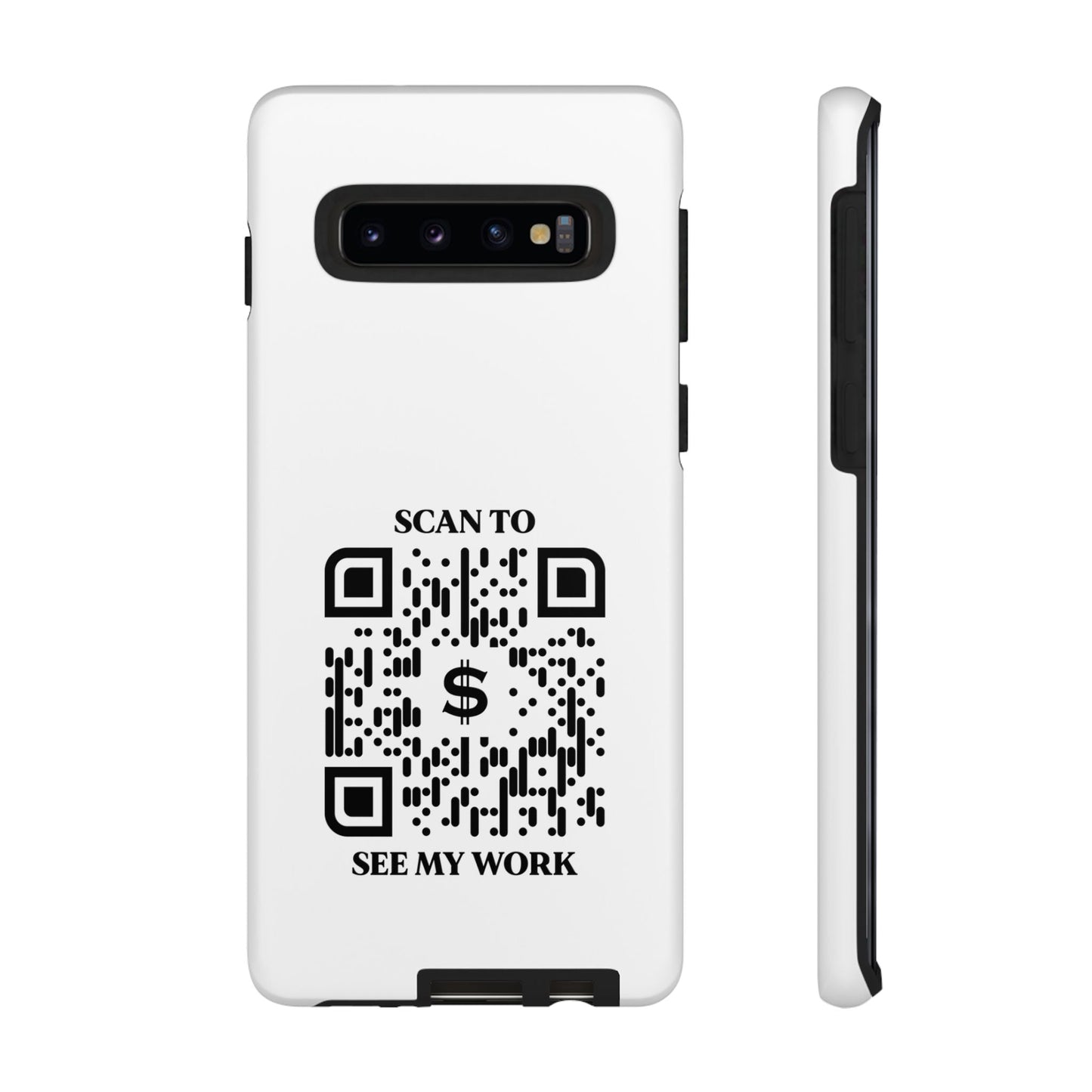 Business & Networking – Tough Case – White – Scan to See My Work - QR NATION