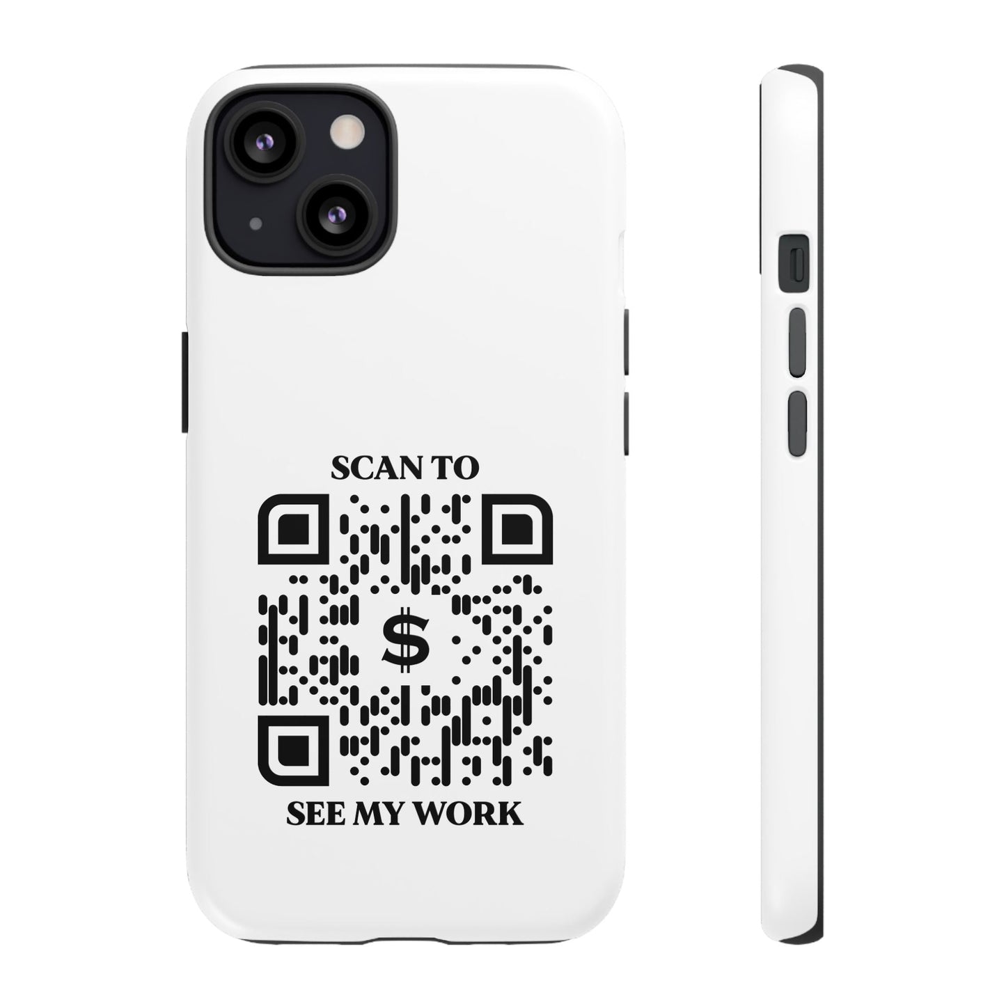 Business & Networking – Tough Case – White – Scan to See My Work - QR NATION