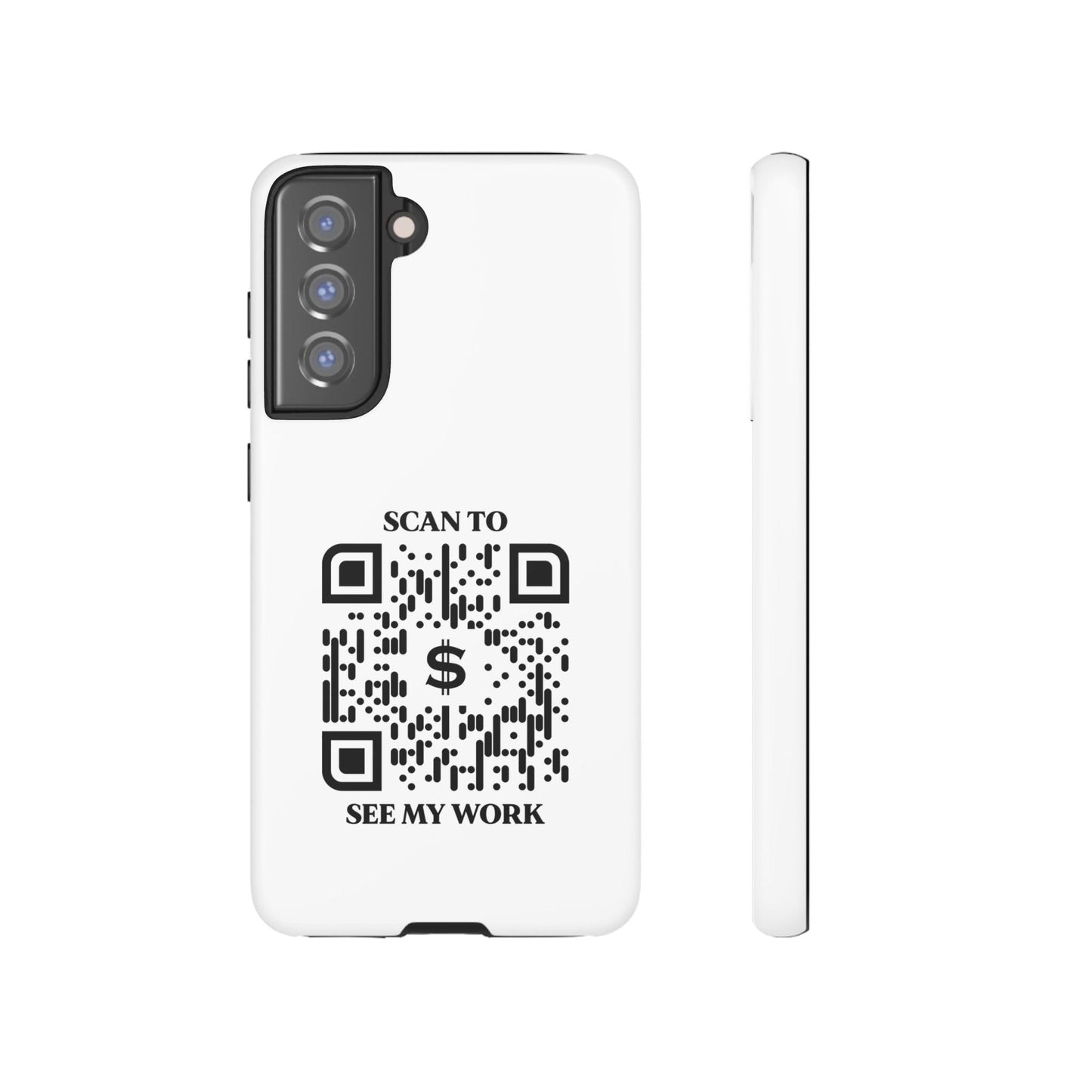 Business & Networking – Tough Case – White – Scan to See My Work - QR NATION