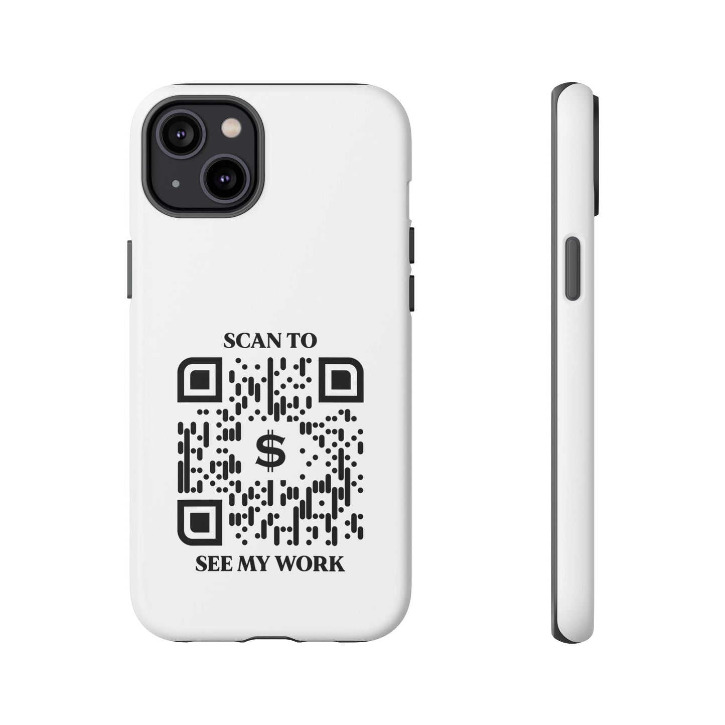 Business & Networking – Tough Case – White – Scan to See My Work - QR NATION