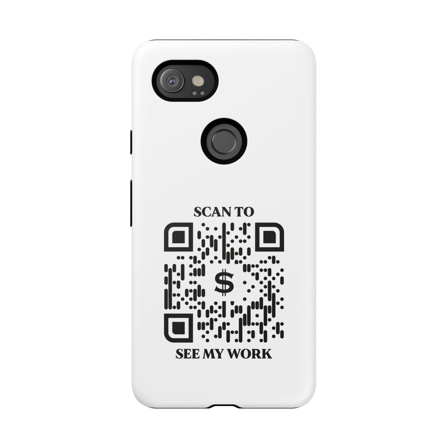 Business & Networking – Tough Case – White – Scan to See My Work - QR NATION