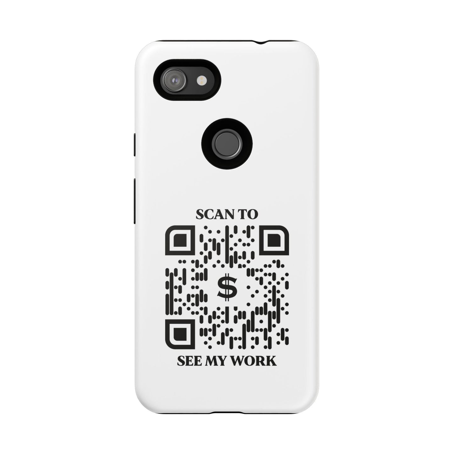 Business & Networking – Tough Case – White – Scan to See My Work - QR NATION