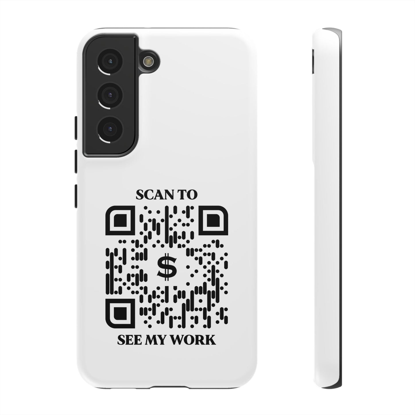 Business & Networking – Tough Case – White – Scan to See My Work - QR NATION