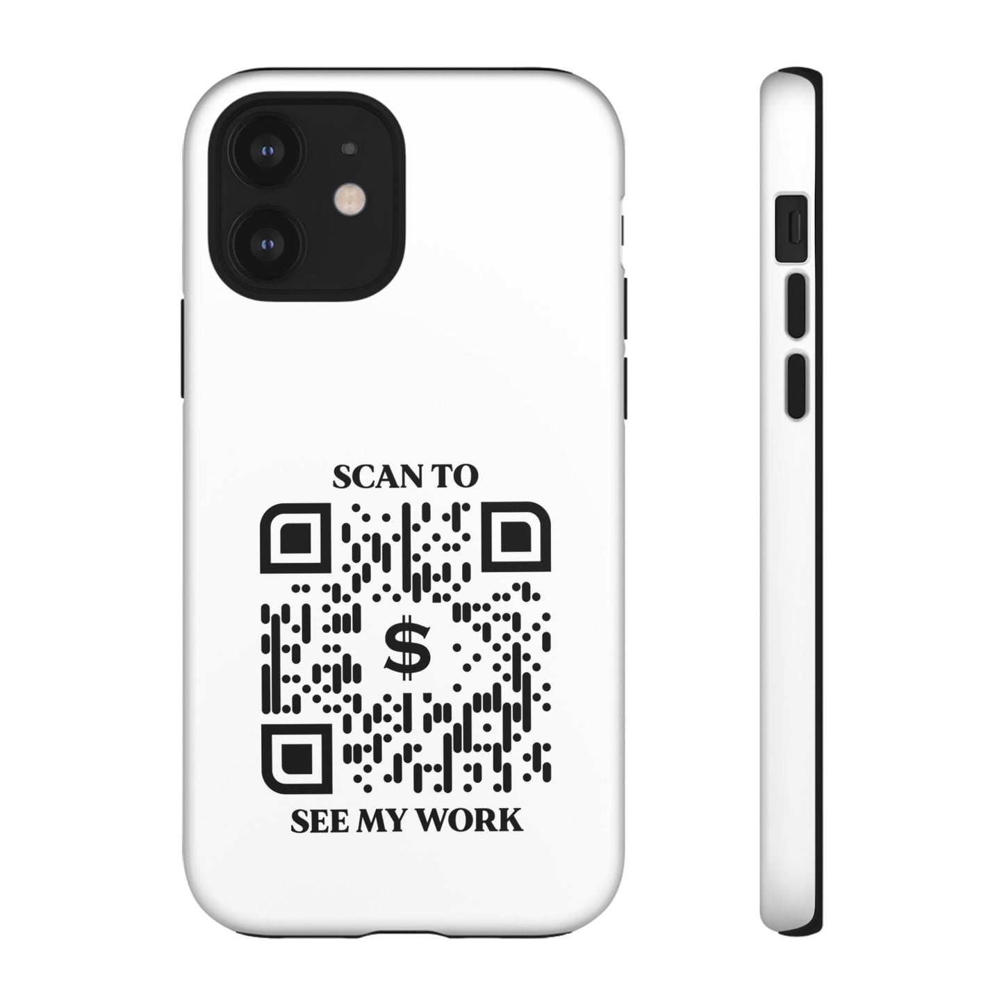 Business & Networking – Tough Case – White – Scan to See My Work - QR NATION