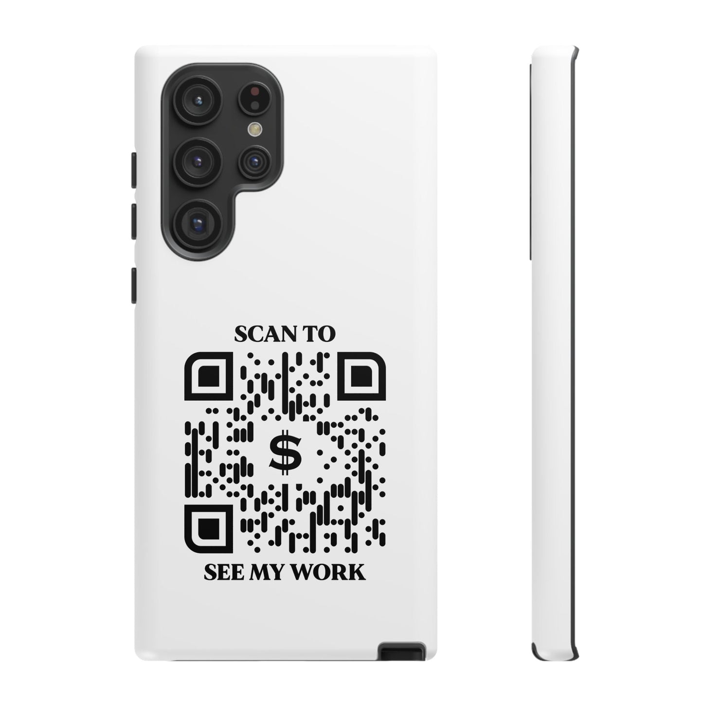 Business & Networking – Tough Case – White – Scan to See My Work - QR NATION