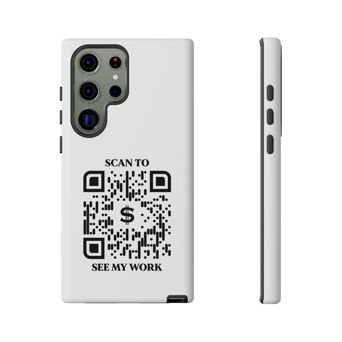 Business & Networking – Tough Case – White – Scan to See My Work - QR NATION