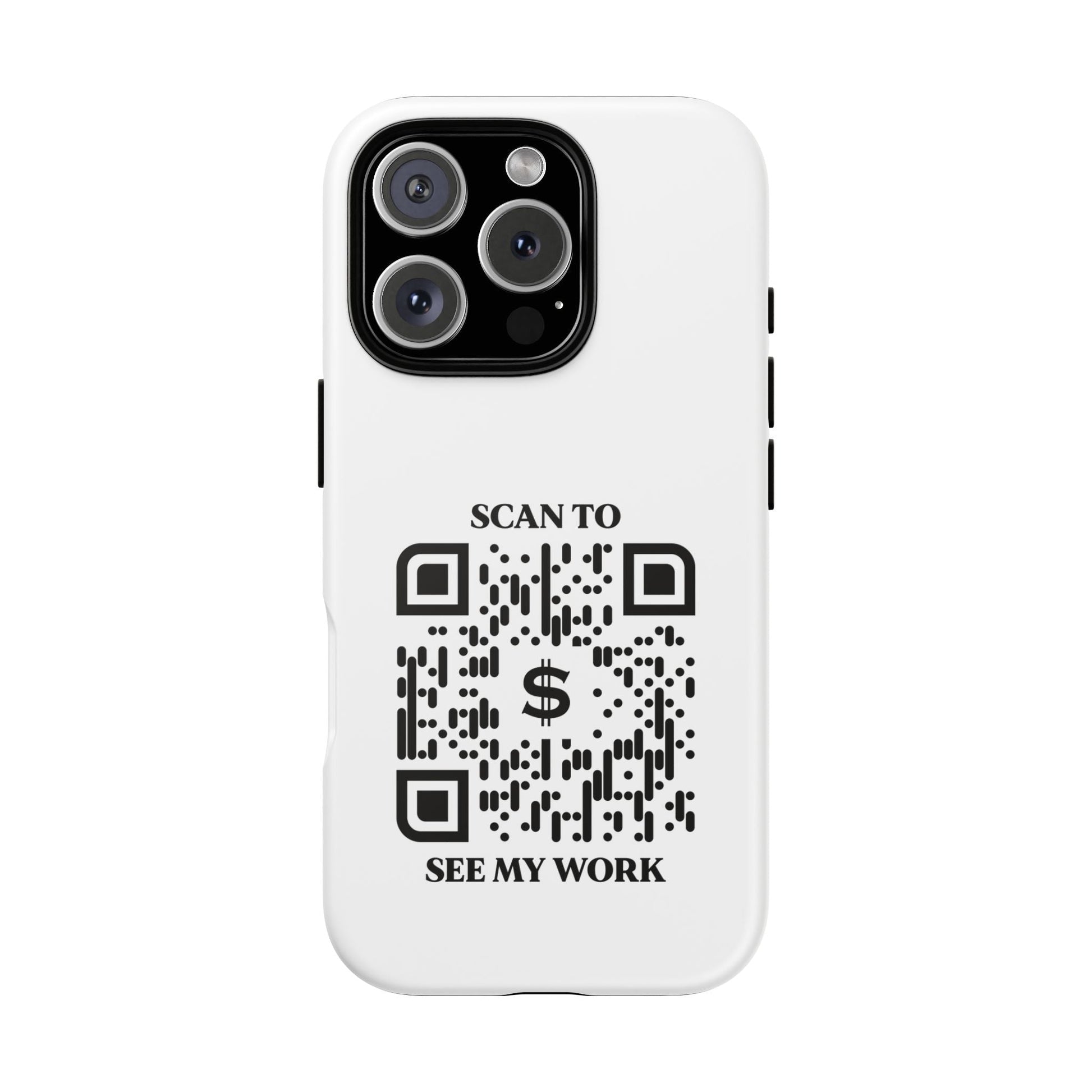 Business & Networking – Tough Case – White – Scan to See My Work - QR NATION