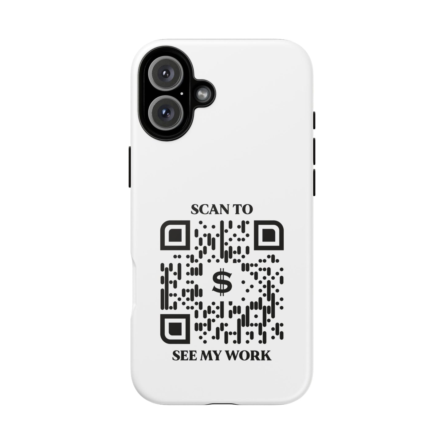 Business & Networking – Tough Case – White – Scan to See My Work - QR NATION
