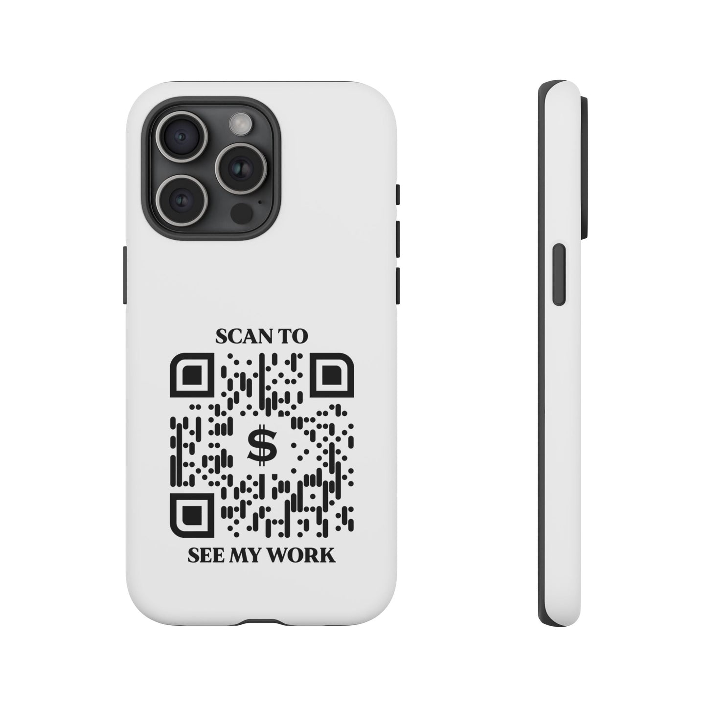 Business & Networking – Tough Case – White – Scan to See My Work - QR NATION