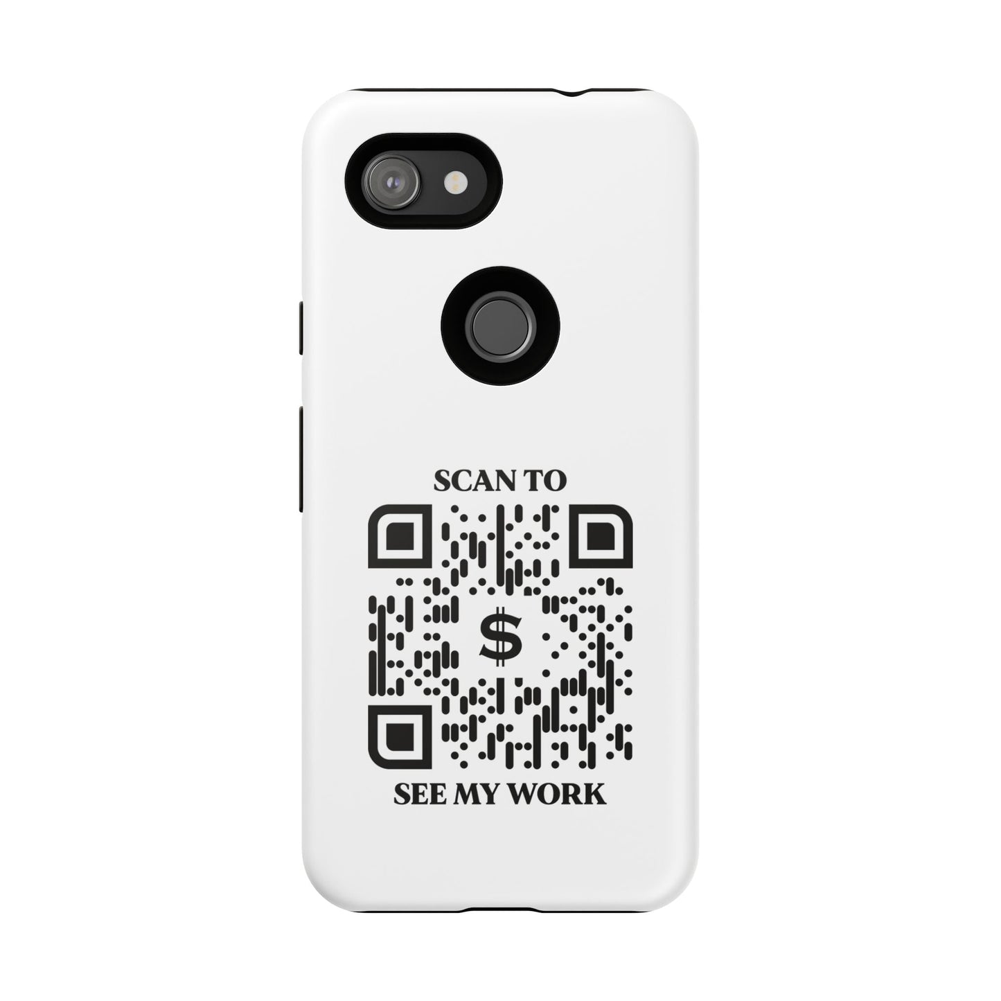 Business & Networking – Tough Case – White – Scan to See My Work - QR NATION