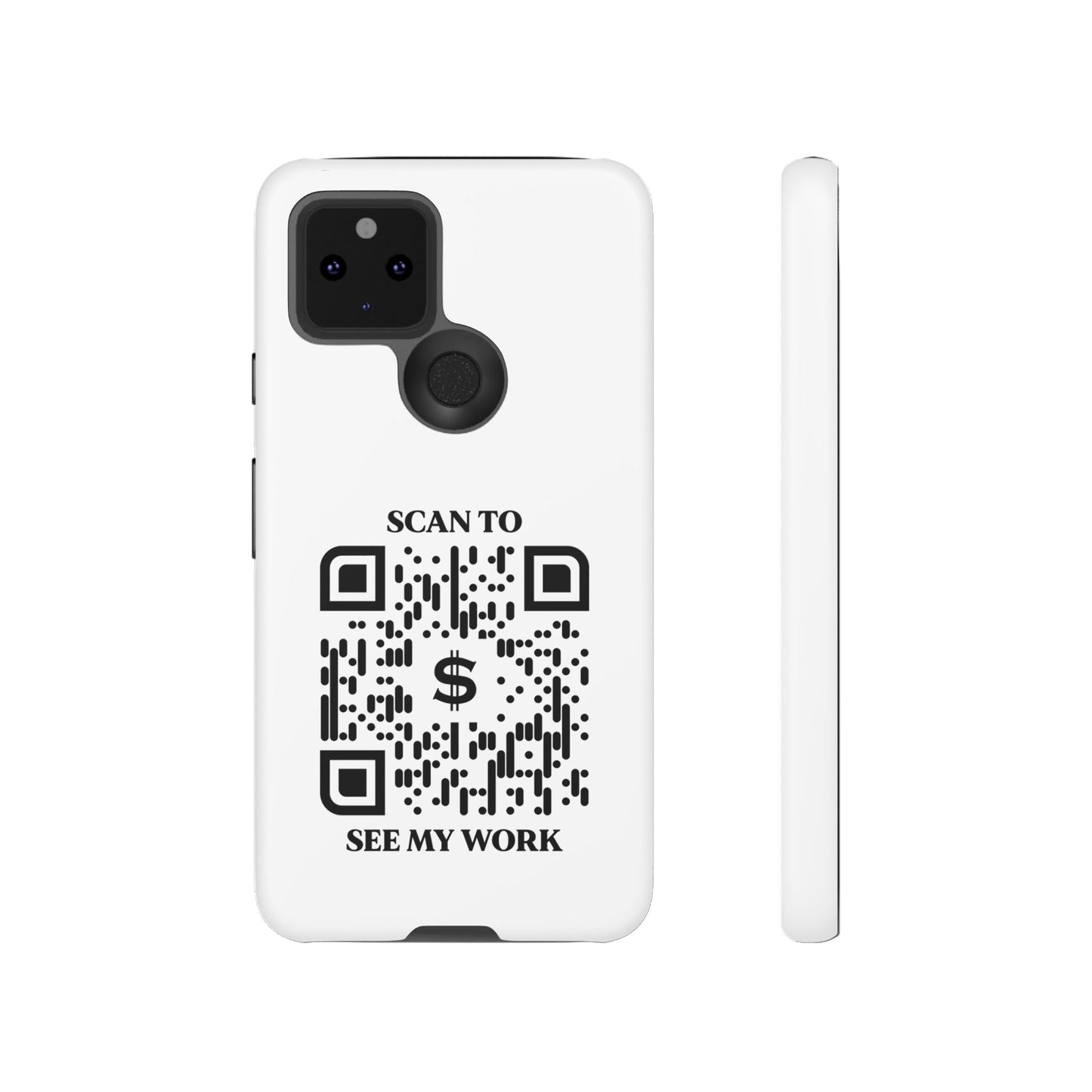Business & Networking – Tough Case – White – Scan to See My Work - QR NATION
