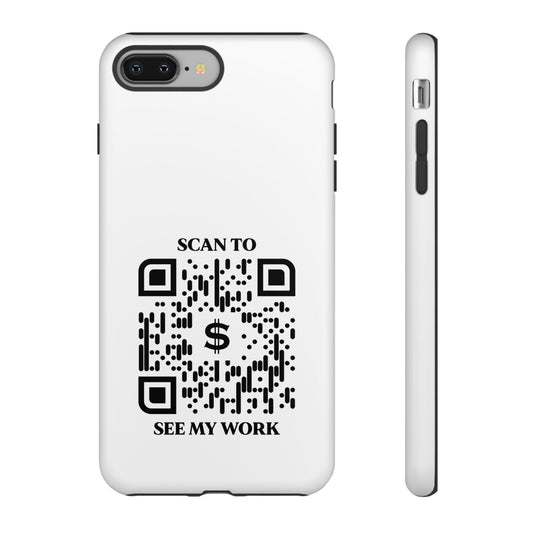 Business & Networking – Tough Case – White – Scan to See My Work - QR NATION