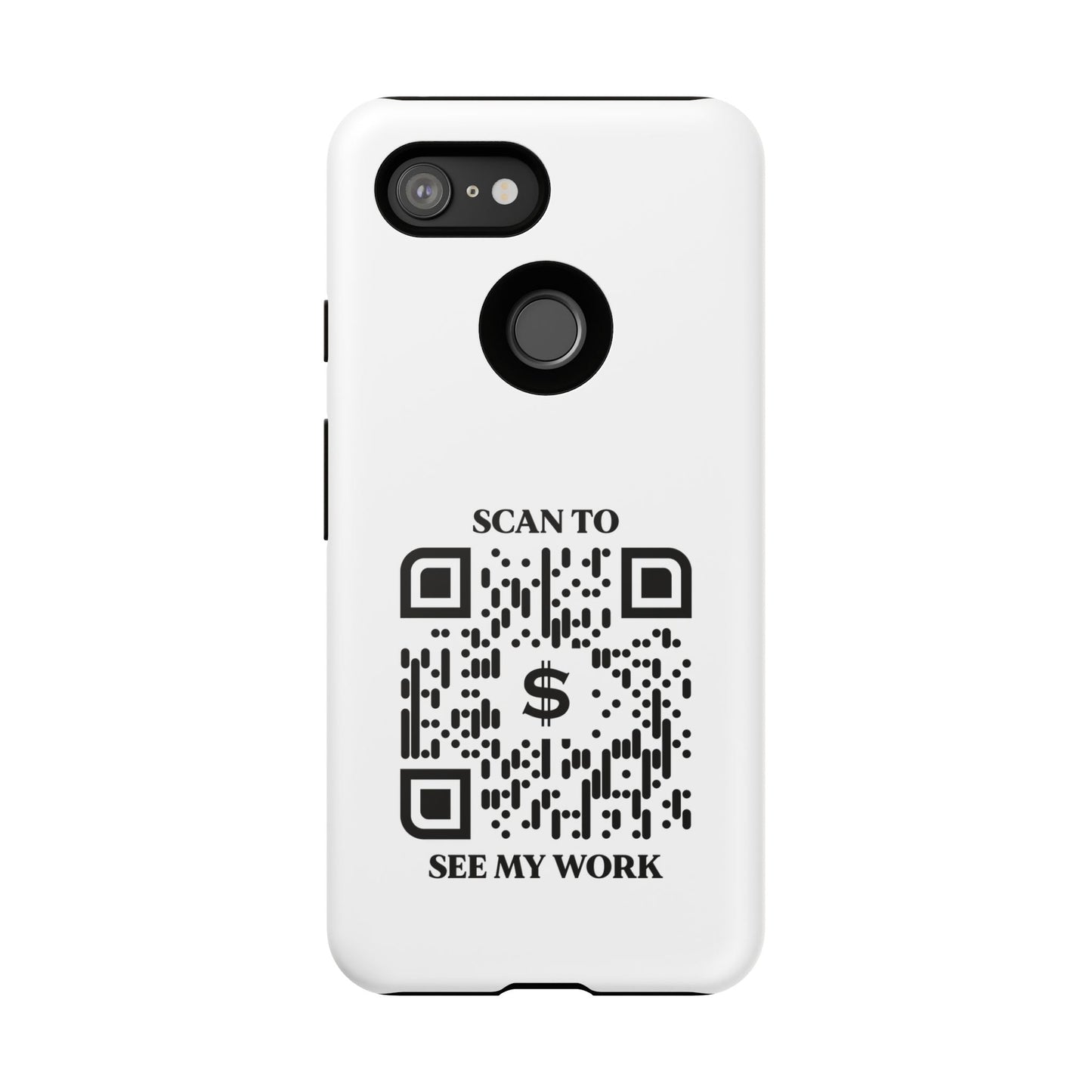 Business & Networking – Tough Case – White – Scan to See My Work - QR NATION