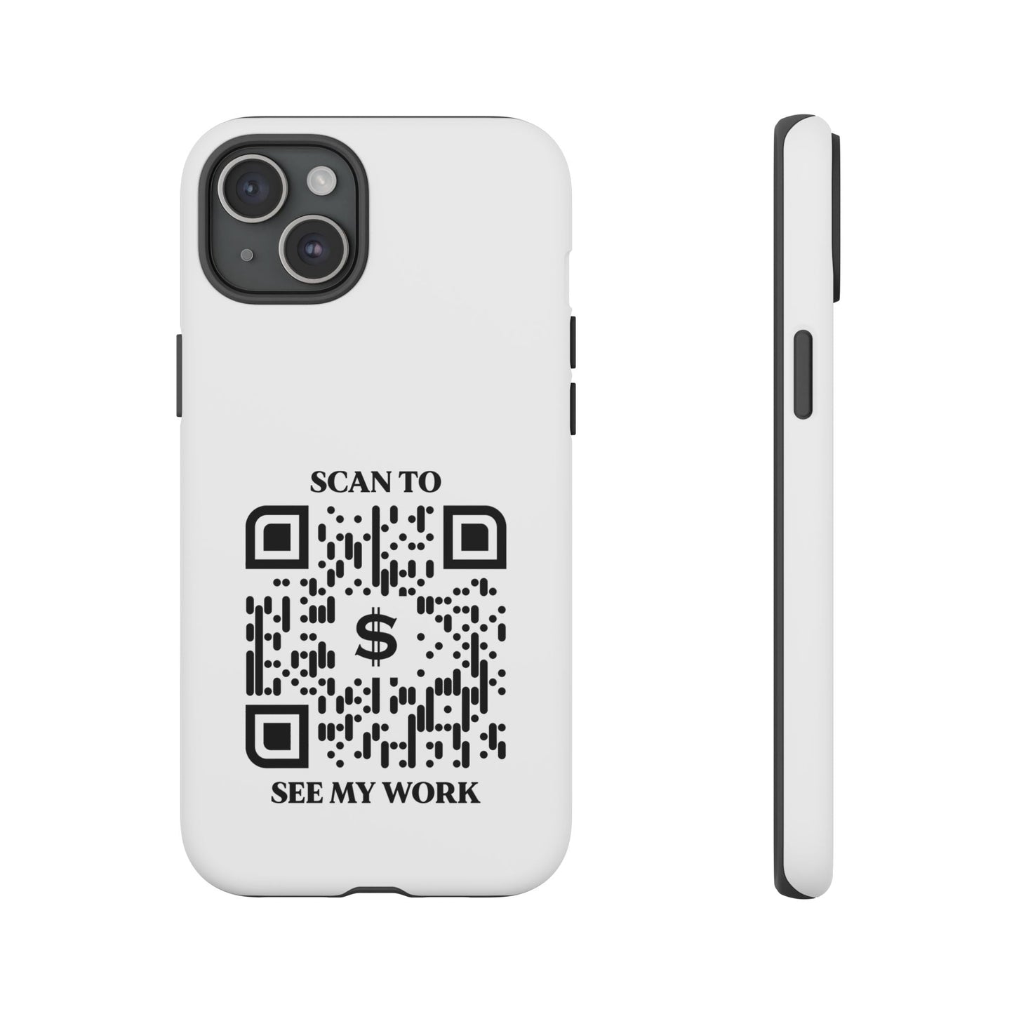 Business & Networking – Tough Case – White – Scan to See My Work - QR NATION