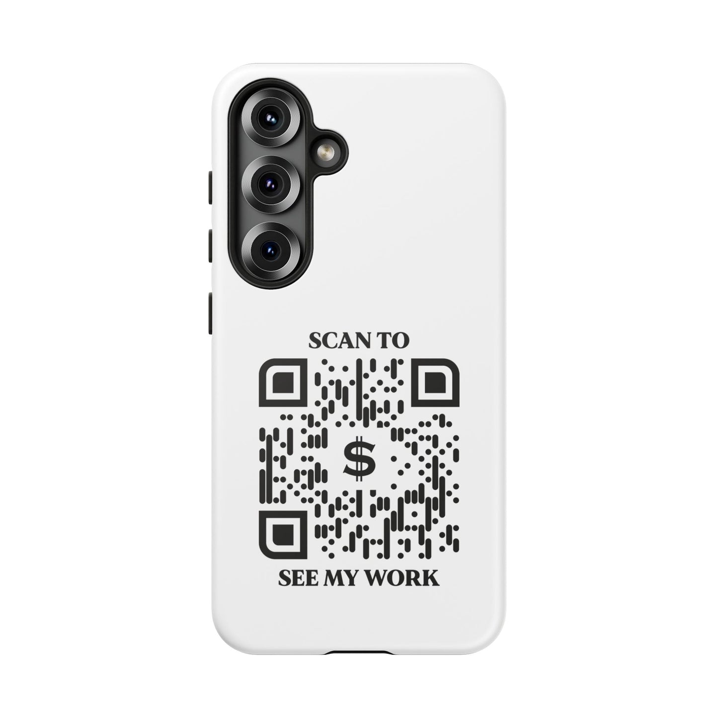 Business & Networking – Tough Case – White – Scan to See My Work - QR NATION