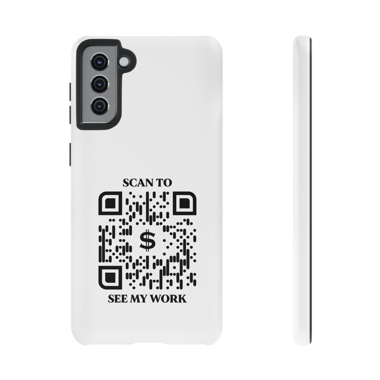 Business & Networking – Tough Case – White – Scan to See My Work - QR NATION