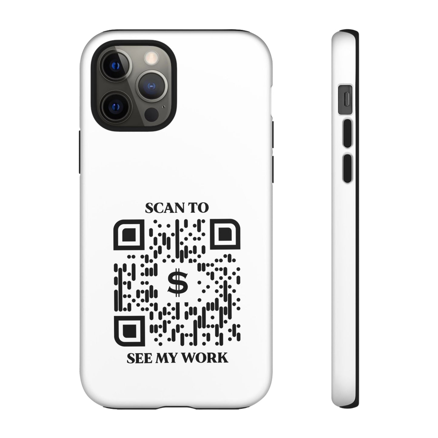 Business & Networking – Tough Case – White – Scan to See My Work - QR NATION
