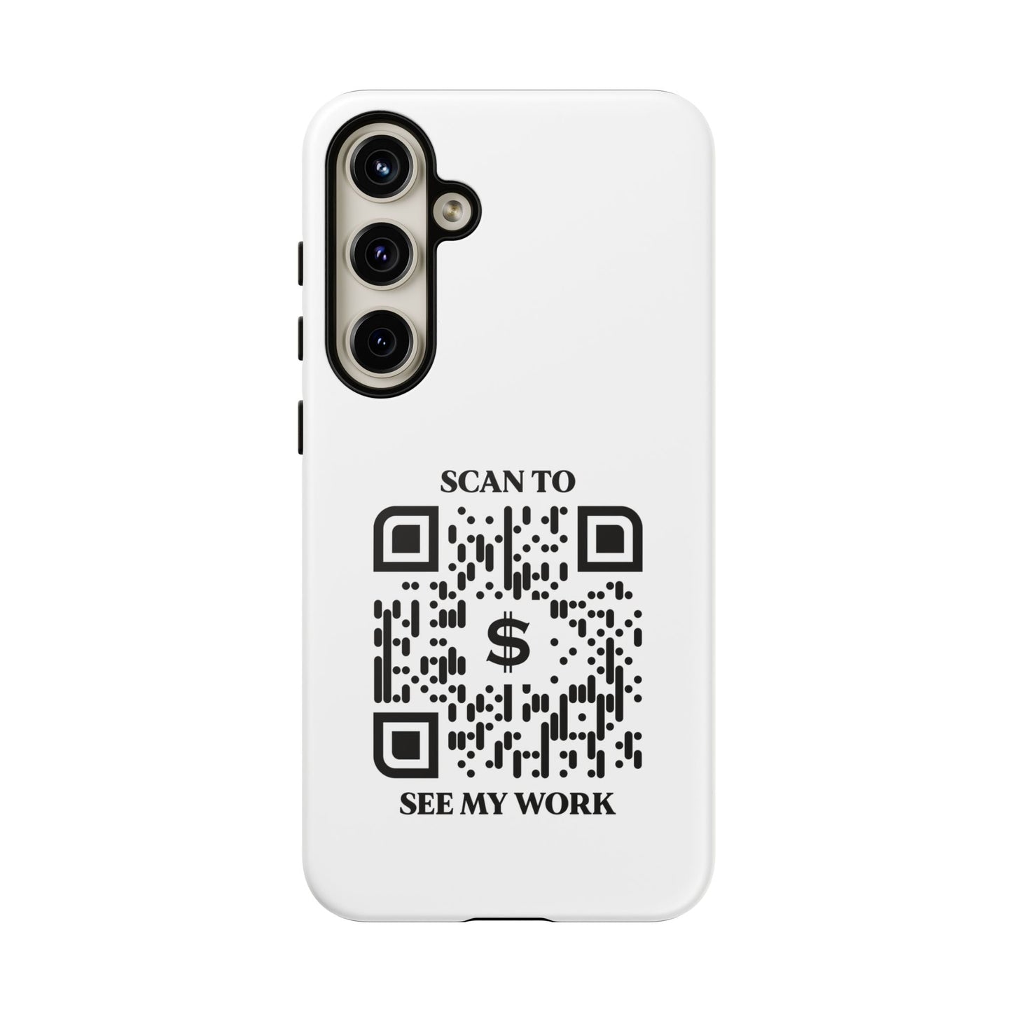 Business & Networking – Tough Case – White – Scan to See My Work - QR NATION