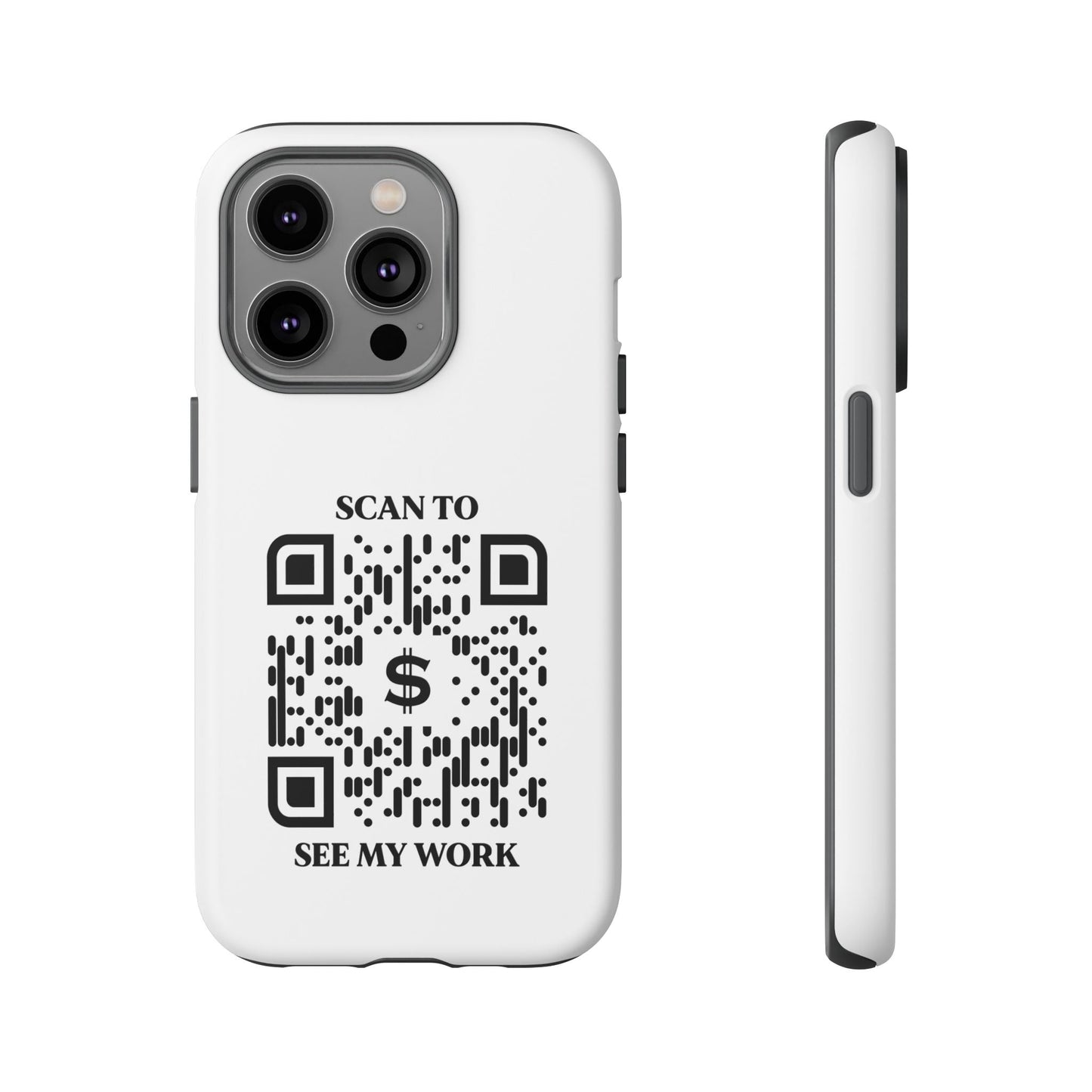 Business & Networking – Tough Case – White – Scan to See My Work - QR NATION