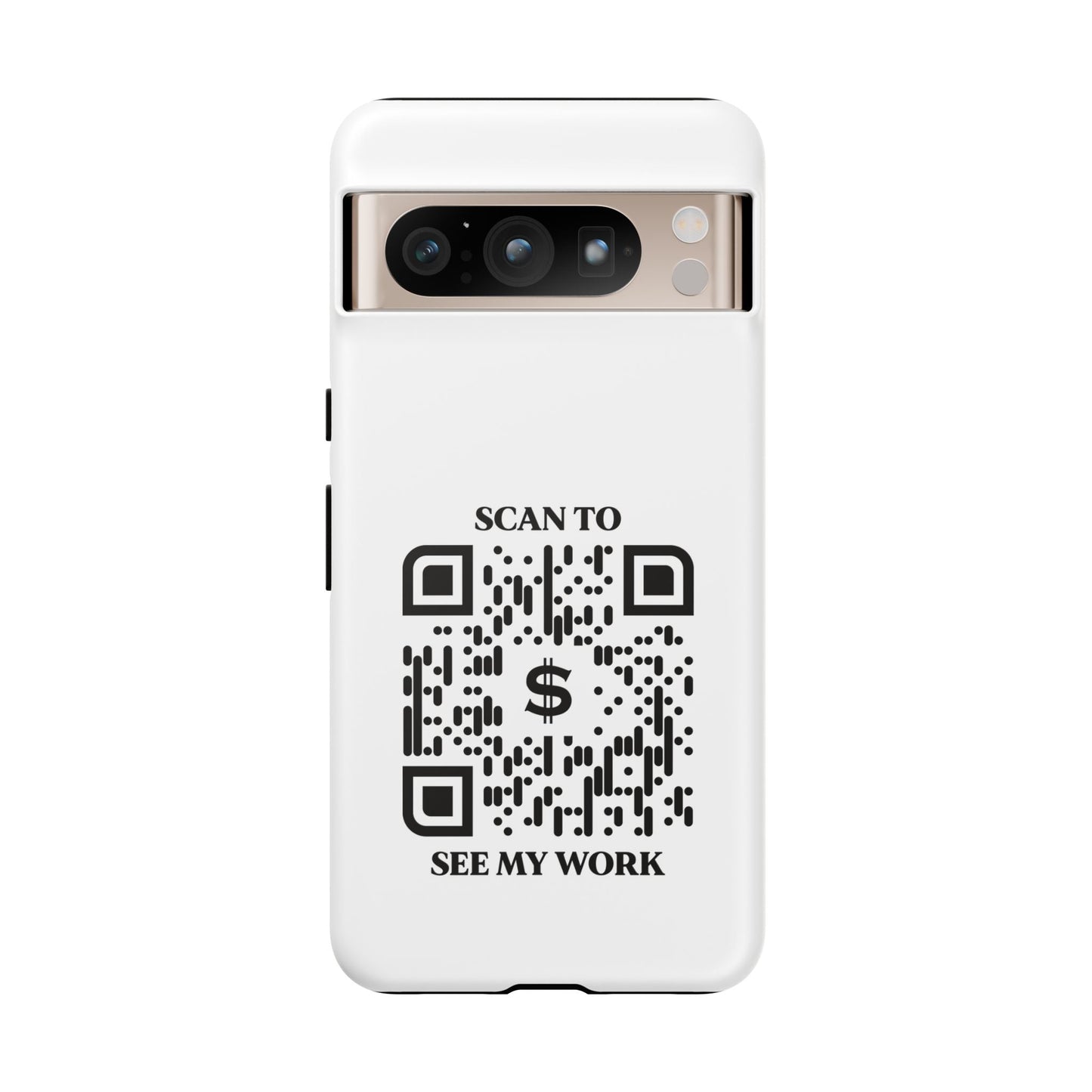Business & Networking – Tough Case – White – Scan to See My Work - QR NATION
