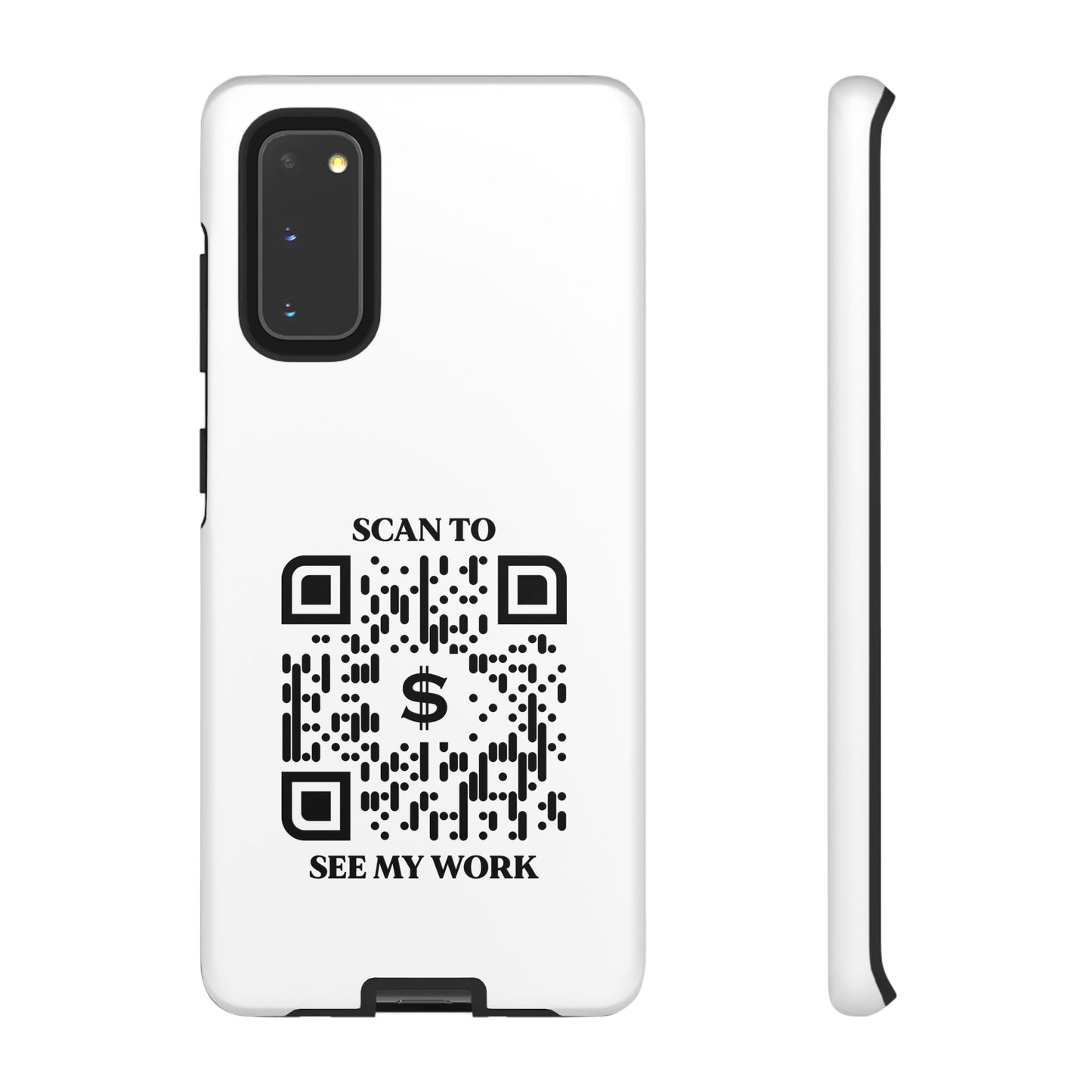 Business & Networking – Tough Case – White – Scan to See My Work - QR NATION