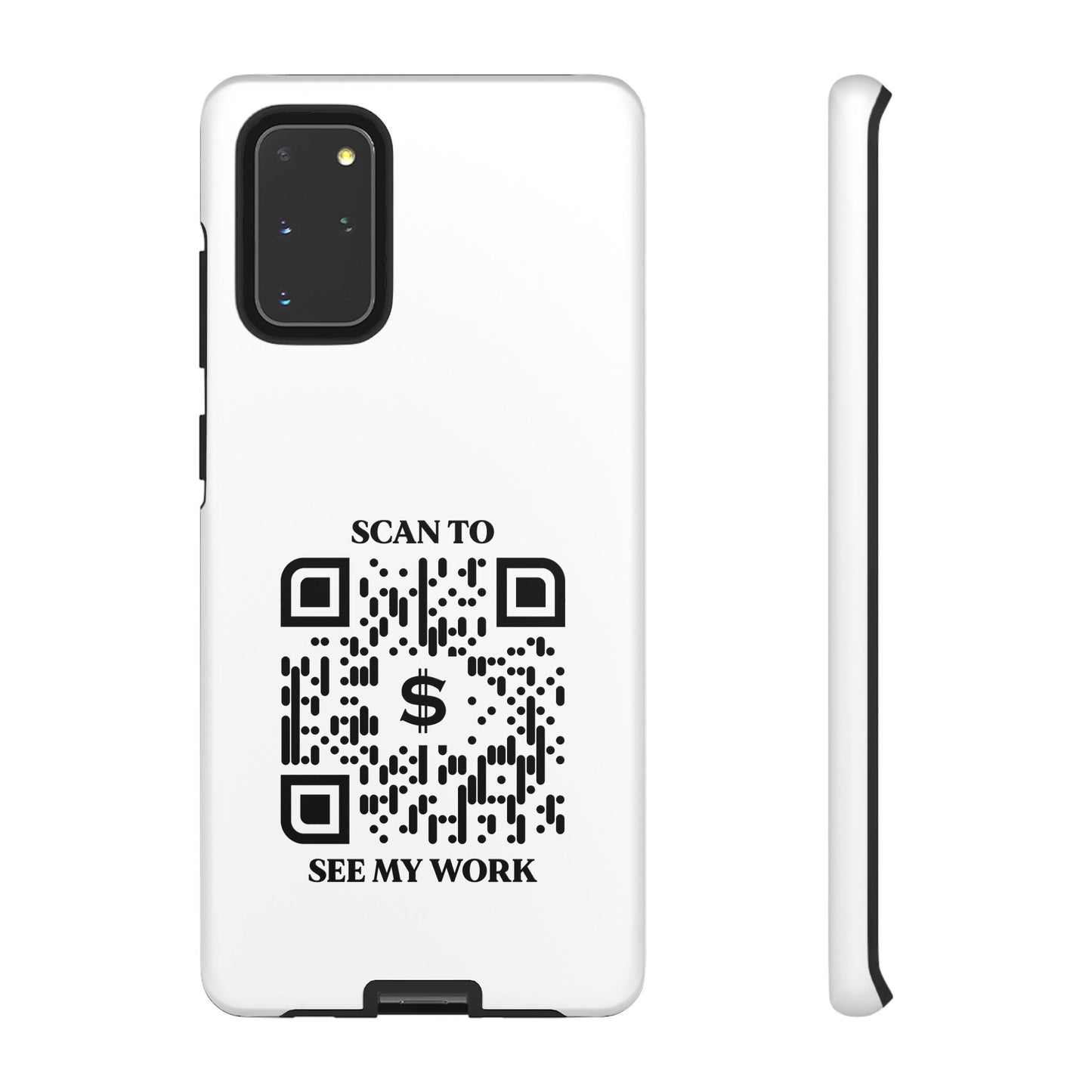 Business & Networking – Tough Case – White – Scan to See My Work - QR NATION